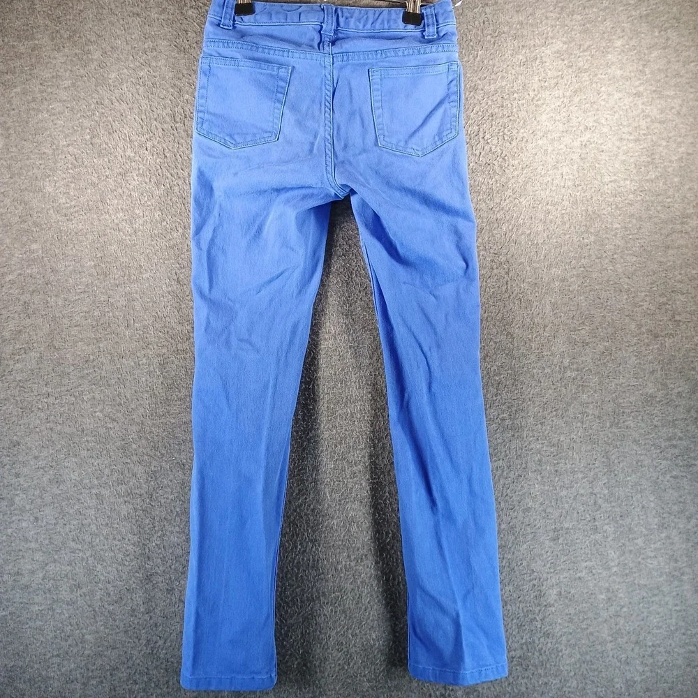 Lands End Jeans Women 12S Pencil Leg Bright Blue Low Rise Nautical‎ Unique Punk